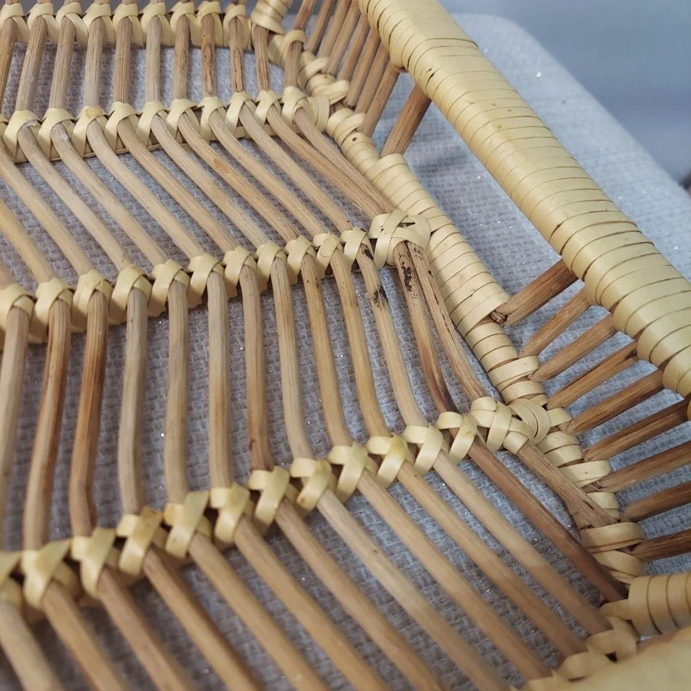 MCM Danish Rattan Serving Tray Modern Chic‎ Boho Bamboo Vintage 17